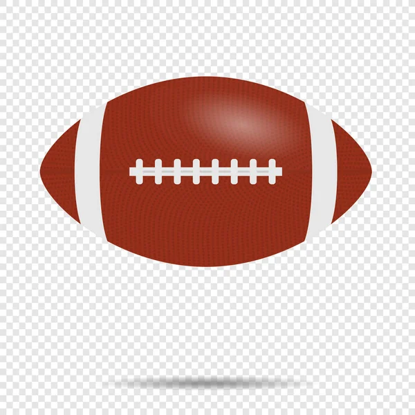 American Football, brauner Rugby-Ball. auf transparentem Hintergrund. — Stockvektor