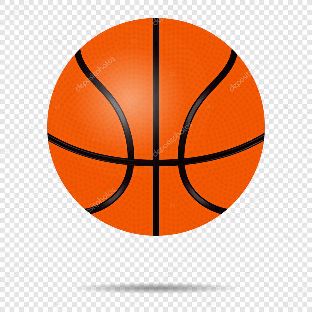 Orange basketball ball sport equipment competition sphere play game symbol flat vector illustration