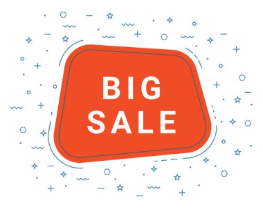 Büyük Satış Konuşma Bubble Banner İşaret, Tasarım Şablonu. Business Label Promosyon Teklifi.