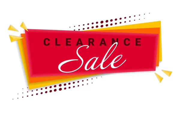Clearance Sale Banner Template Design. Ilustração vetorial . — Vetor de Stock