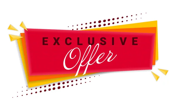 Exclusive Offer Banner Template Design. Vector Illustration. — Stock Vector