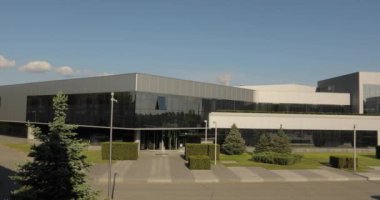 Bir büyük modern fabrika veya fabrika, Sanayi Dış, modern ofis veya ticari merkezinin dış