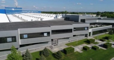 Bir büyük modern üretim tesisi veya fabrika, Sanayi Dış, modern üretim dış dış