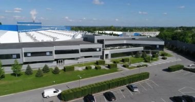 Bir büyük modern üretim tesisi veya fabrika, Sanayi Dış, modern üretim dış dış