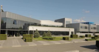 Bir büyük modern üretim tesisi veya fabrika, Sanayi Dış, modern üretim dış dış