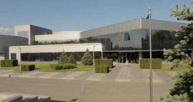 Bir büyük modern üretim tesisi veya fabrika, Sanayi Dış, modern üretim dış dış