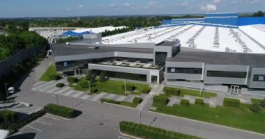 Bir büyük modern üretim tesisi veya fabrika, Sanayi Dış, modern üretim dış dış