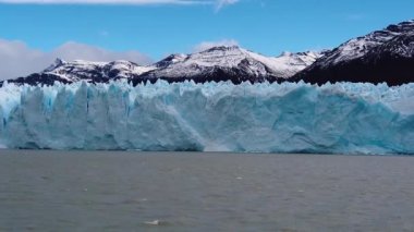 Gri Göl Günbatımı, Mavi Buzul Gri Yavaş Çekim, Patagonya.