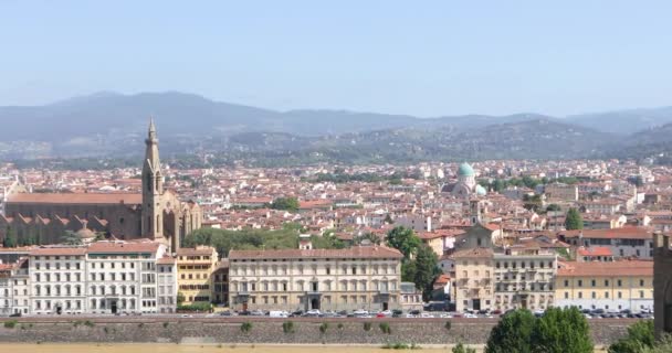 Florencja, widok na miasto. Katedra Santa Maria Del Del Fiore plan ogólny — Wideo stockowe