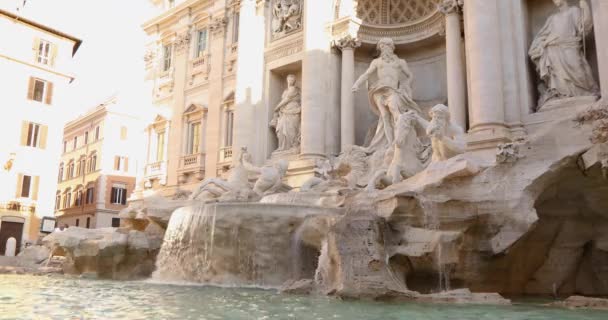 Trevi Fountain Olaszország, Róma. Palazzo Poli és Trevi Fountain Róma, Olaszország. — Stock videók