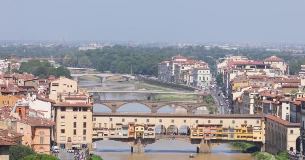 Florence Ponte Vecchio Brug, oude Ponte Vecchio brug in Florence — Stockvideo