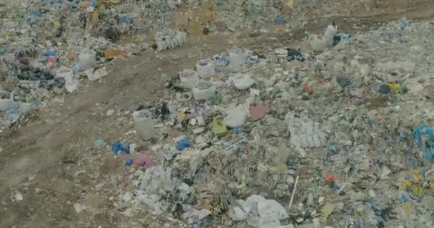 埋め立て地上空からのゴミ捨て場、環境汚染 — ストック動画