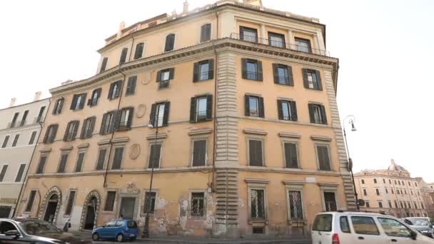 Roma casa velha, arquitetura de Roma, edifício exterior em roma — Vídeo de Stock