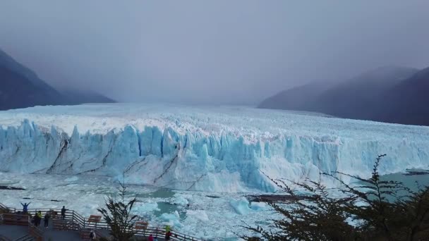 Perito Moreno Glacier Panorama, Патагония, Аргентина — стоковое видео