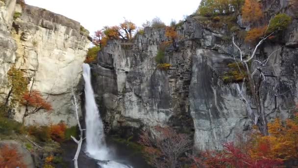 Cascada Chorrillo del Salto cerca de El Chalten, Argentina — Vídeo de stock