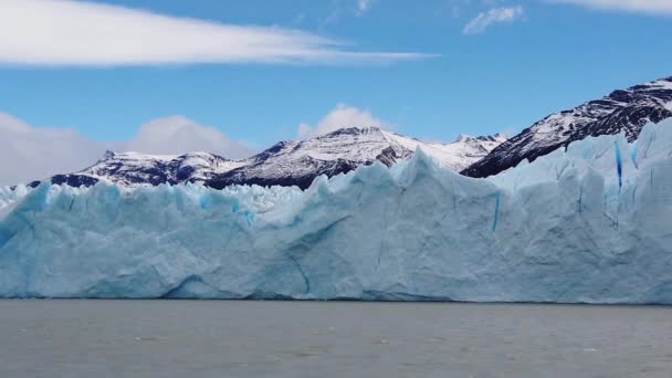Gri Göl Günbatımı, Mavi Buzul Gri Yavaş Çekim, Patagonya. — Stok video