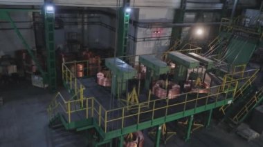 Kablo üretimi, sürekli bakır tel silindirleri. Kablo üretim atölyesinin genel planı