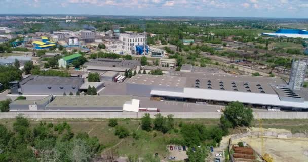 Usine aérienne, grande usine moderne vue aérienne — Video