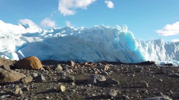Серый ледник Патагония, Панорамный вид на озеро Грей, Патагония, Чили — стоковое видео