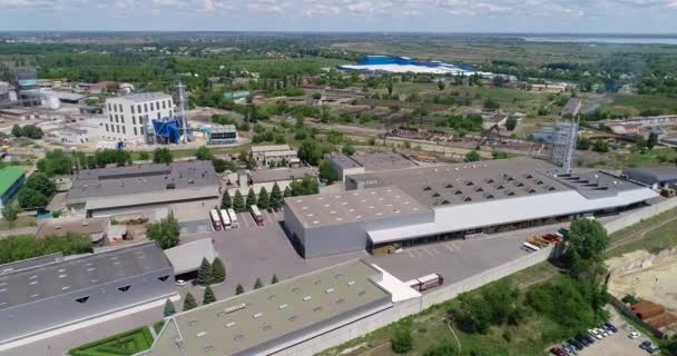 Luchtfoto fabriek, grote moderne fabriek luchtfoto — Stockvideo