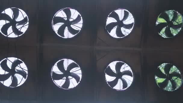 Ventilation in production, larger fans for ventilation of industrial premises — Stock Video