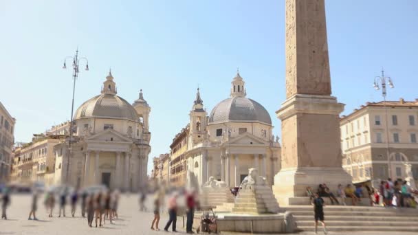 Santa Maria on Piazza del Popolo, Italy — 비디오