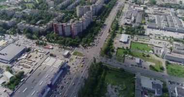 Kesişme noktası üst görünümü meşgul. Zaman turları kesişme noktası üst görünümü. Çok sayıda arabalı kavşaklar