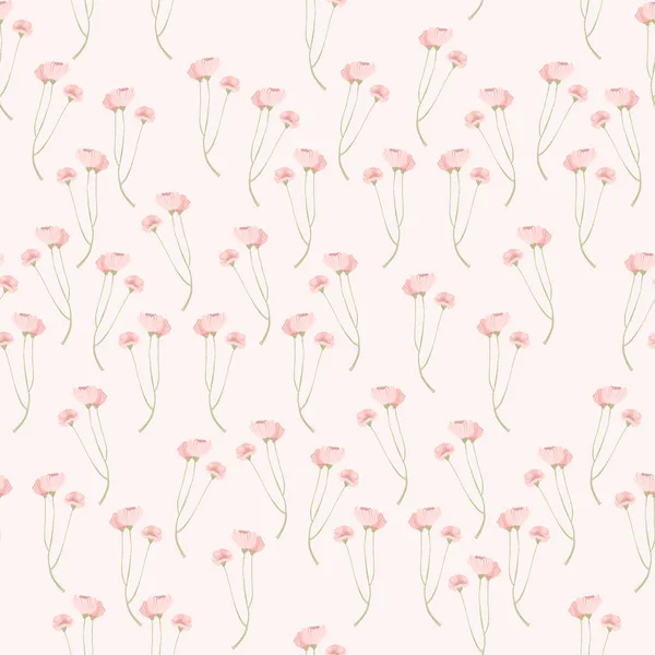 Beautiful Seamless Tileable Pattern Watercolor Flowers — Stock Photo, Image