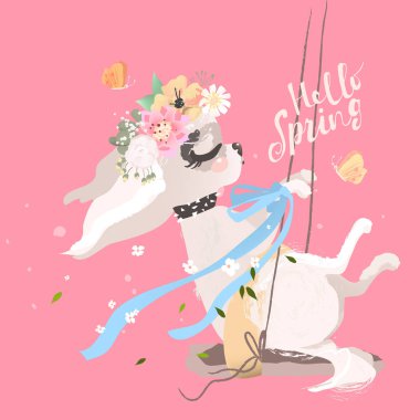 arka planda salıncak sevimli köpek