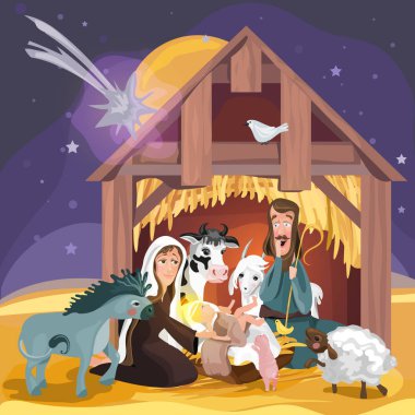 küçük İsa ile noel arka plan
