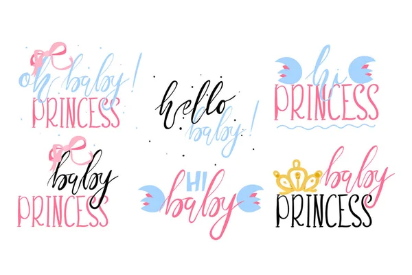 Set Von Baby Prinzessin Logos — Stockvektor