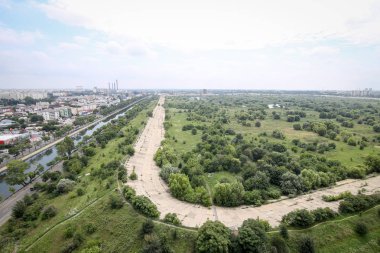 Vacaresti Natural Park Reservation'ın yukarıdan görünümü, Bükreş, Romanya