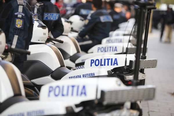 Bukareszt Rumunia Października 2018 Bmw Motocykle Policji Rumuńskiej Policji — Zdjęcie stockowe