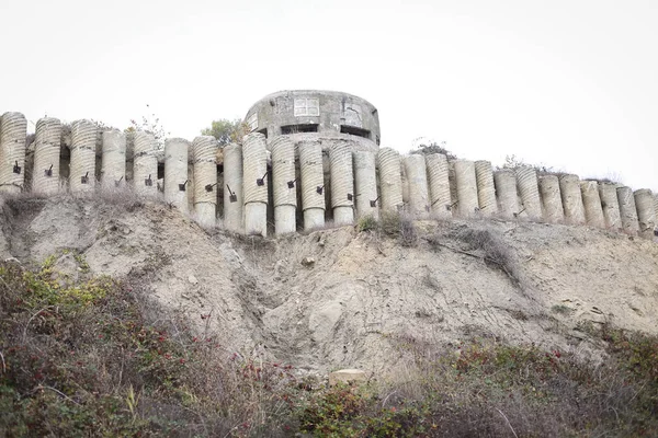 Abandonado Pillbox Concreto Segunda Guerra Mundial Bulgária Nas Margens Mar — Fotografia de Stock