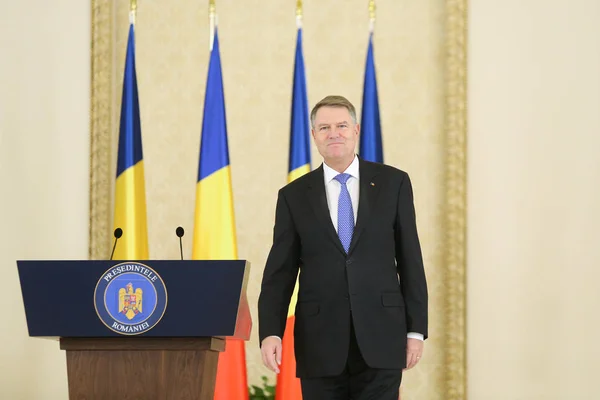 Bukarest Rumänien November 2018 President Rumänien Klaus Werner Iohannis Tar — Stockfoto