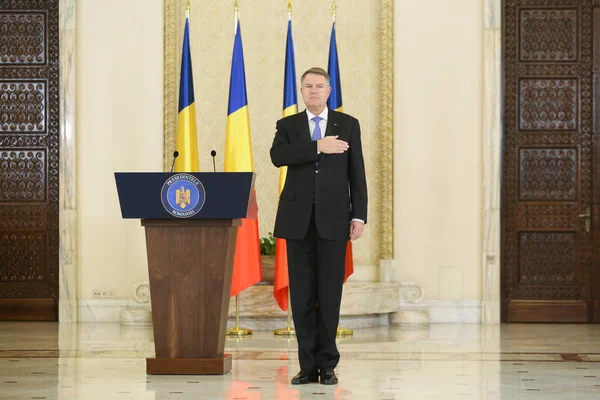 Bukarest Rumänien November 2018 President Rumänien Klaus Werner Iohannis Tar — Stockfoto