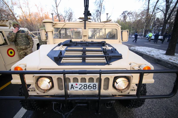 Бухарест Румыния Декабря 2018 Года Военная Машина Humvee Румынской Армии — стоковое фото