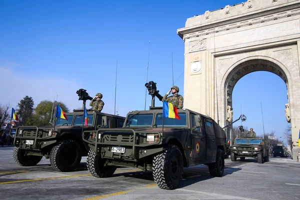 Бухарест Румыния Декабря 2018 Года Боевая Бронетехника Uro Vamtac Военном — стоковое фото