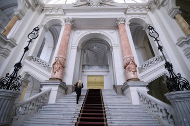 Bucharest, Romanya - 15 Aralık 2018: İç Romen Mahkemesi temyiz Sarayı, Bükreş.