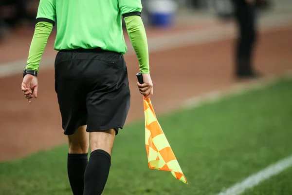 Details of a linesman referee — Stock Photo, Image