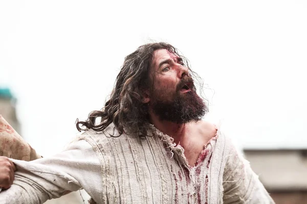Dramatización por actores de la Pasión de Cristo - drama, tortura — Foto de Stock