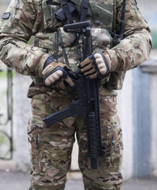 Bükreş, Romanya-7 Nisan 2019: Romen özel kuvvetleri satıldı