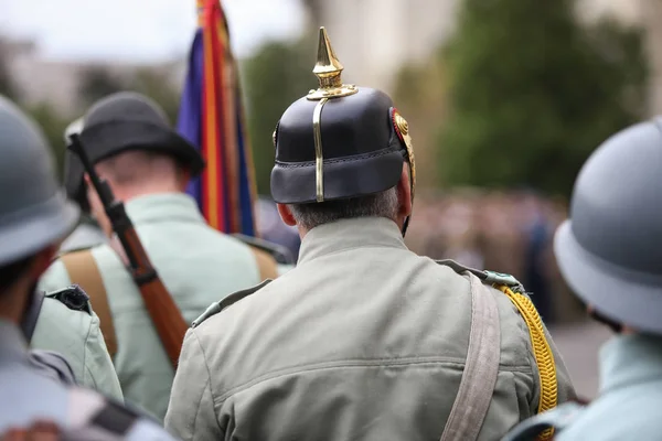 WWI reenactors részt vesznek a katonai ünnepségen. — Stock Fotó