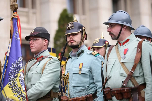 WWI reenactors részt vesznek a katonai ünnepségen. — Stock Fotó