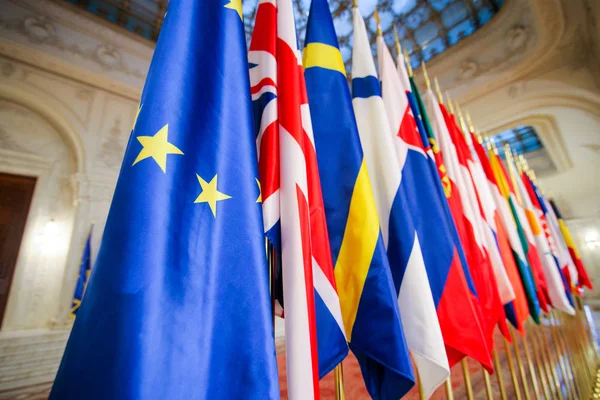 Estados Miembros Unión Europea Banderas Uno Lado Del Otro — Foto de Stock