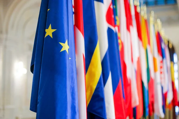 Todos Los Estados Miembros Unión Europea Señalan Uno Lado Del — Foto de Stock