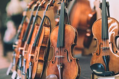 Senfonik klasik bir kibir önce keman parçaları ile ayrıntılar
