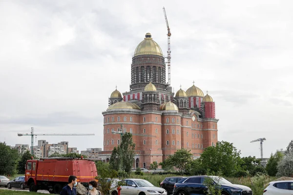 Bükreş Romanya Haziran 2020 Catedrala Mantuirii Neamului Nin Inşaat Sahası — Stok fotoğraf