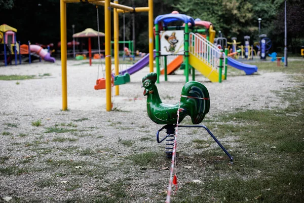 Bucharest Romania August 2020 Toys Playground Park Being Limits Due — Stock Photo, Image