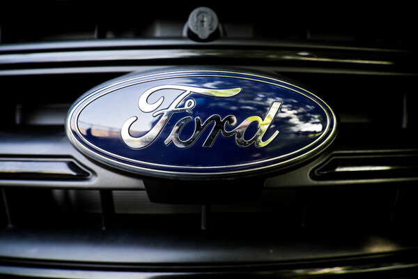 Bucharest, Romania - September 18, 2020: Ford logo on a vehicle.